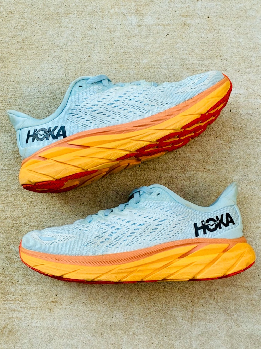Hoka One One Clifton 8 Summer Song Ice Flow Running Sneakers Size 6.5